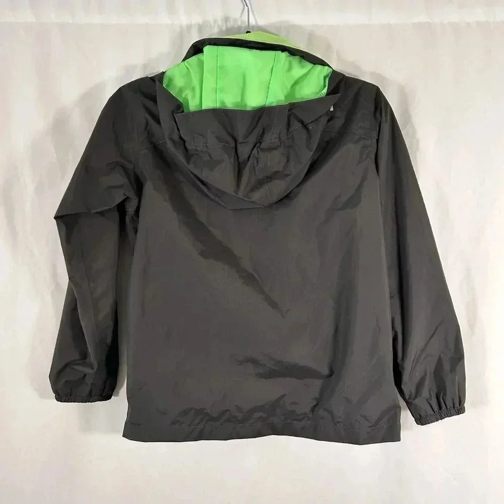 North Face Jacket Boys Medium Grey Full Zip Hooded Zip Pockets Mesh Lining